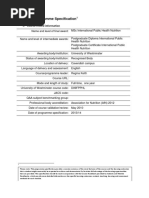 Part One: Programme Specification: 1. Course Record Information