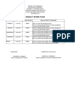 Weekly Work Plan: Date Work Option Daily Activity To Be Done