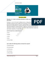 SBI PO Prelims 2019 Reasoning Memory Based (Questions & Answers)