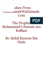 The Prophet Mohammed's Parents Are Kuffar