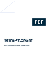 Checklist For Analytical Cross Sectional Studies