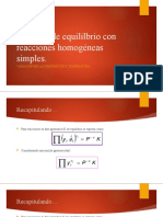 Sistemas de Equililbrio Con Reacciones Homogéneas Simples