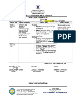 Schools Division of Tarlac Province: Weekly Home Learning Plan