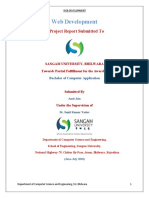 Web Development: A Project Report Submitted To