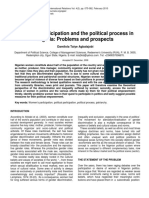 Women's Participation and The Political Process in Nigeria: Problems and Prospects