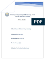 University of Engineering and Technology, Taxila: Final Exam