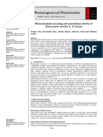 Phytochemical Screening and Antioxidant Activity Of: Elaeocarpus Serratus L. of Assam