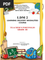 Teacher'S Portfolio Grade - Iii: Learning Delivery Modalities Course