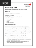 Hands-Only CPR: Additional Information For Instructors