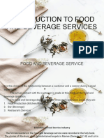 Introduction To Food and Beverage Services