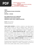 Demanda para Dismininución de Cuota de Alimentos