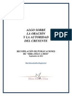 Algo Sobre La Oración Y La Autoridad Del Creyente: Recopilación de Publicaciones de "Mira Sólo A Dios"