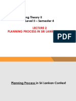 SP 2302 Planning Theory II Level II - Semester 4: Planning Process in Sri Lankan Context