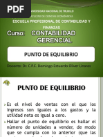 Semana 9 Clase 01. - Punto de Equilibrio