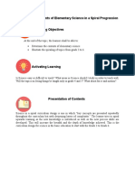 Topic 2: Contents of Elementary Science in A Spiral Progression