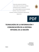 Boletin 4 - TECNOLOGÍAS DE LA INFORMACIÓN Y COMUNICACIÓN EN LA DEFENSA INTEGRAL DE LA NACIÓN - VI Semestre Admon y G.M.