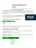 Les Formules de Calculs Dans Excel