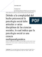 Enfoques Teóricos de La Psicología Social