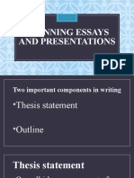 Planning Essays and Presentations