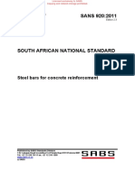 SANS 920:2011: Steel Bars For Concrete Reinforcement