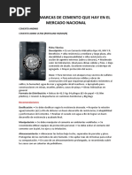 Tipos de Marcas de Cemento Que Hay en El Mercado Nacional