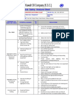 Job Safety Analysis Sheet: Operation Concrete Batching Plant