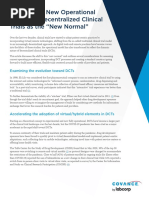 Designing A New Operational Model For Decentralized Clinical Trials As The New Normal