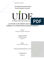 Las Políticas de Crédito Aplicadas en Las Empresas y El Proceso de Manejo Del Efectivo