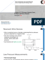 Lecture # 17: Pressure Sensors Cont & Mass and Force Sensors