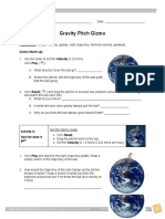 Gravity Pitch Gizmo: Vocabulary: Escape Velocity, Gravity, Orbit, Trajectory, Terminal Velocity, Parabola Gizmo Warm-Up