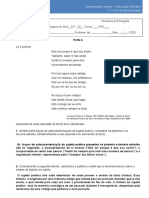 Questionário Escrito Educação Literária Pessoa Ortónimo e Antero