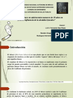 PRESENTACION. Consumo de Tabaco en Menores de 18 Años en La Zona de Influencia de La Alcaldia Iztacalco