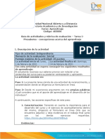 Guía de Actividades y Rúbrica de Evaluación - Tarea 1 - Presaberes - Concepciones Acerca Del Aprendizaje