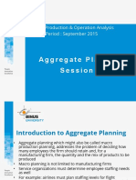 Aggregate Planning Session 2: Course: Production & Operation Analysis Effective Period: September 2015