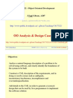 OO Analysis & Design Case Study: CSC 7322: Object Oriented Development