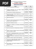 Academic Calendar Spring Sem 2020-21 - All (Except UG I Year) Students