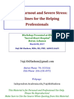 Avoiding Burnout and Severe Stress: Guidelines For The Helping Professionals