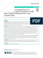 Magnitude and Associated Factors of Wasting Among Under Five Orphans in Dilla Town, Southern Ethiopia: 2018: A Cross-Sectional Study