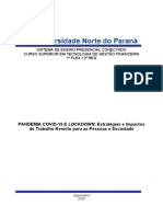 PANDEMIA COVID-19 E LOCKDOWN Estratégias e Impactos Do Trabalho Remoto para As Pessoas e Sociedade