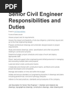 Senior Civil Engineer Responsibilities and Duties