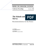 The Schools and Staffing Survey: Recommendations For The Future