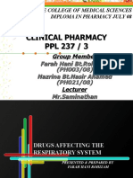 Drugs Affecting The Respiratory System