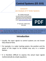 Lecture-9 Time Domain Analysis of 1st Order Systems