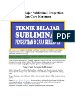 Teknik Belajar Subliminal