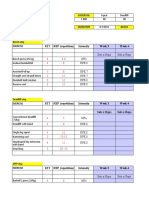 SET REP (Repetition) Intensity Week 3 Week 4: Excercise 1 RM Duration Block