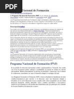 Programa Nacional de Formación (PNF)