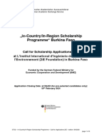 In-Country/In-Region Scholarship Progr Amme" Burkina Faso