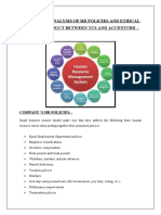 Chapter 7: - Analysis of HR Policies and Ethical Code of Conduct Between Tcs and Accenture