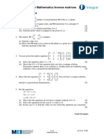 Matrices and Inverses Intergal Topic Assessment