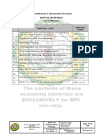 Housekeeping 1 (Guestroom Cleaning) Module Materials List of Modules